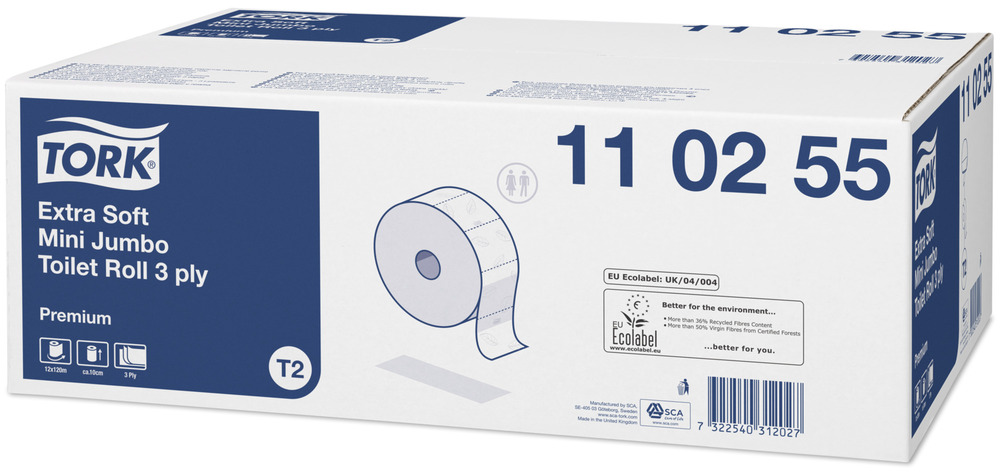 Tork T2 Premium Mini Jumbo 3 lager extra mjukt Toalettpapper